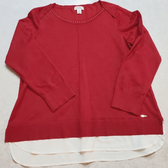 Calvin Klein Red Long Sleeve Sweater - Picture 2 of 9